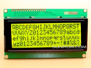 20x4 LCD Black on Yellow/Green