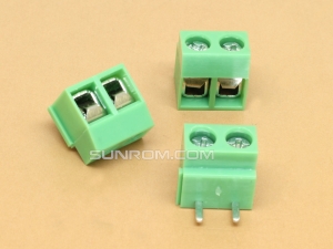 2P 5mm 10A Screw Terminal Light Right Angle
