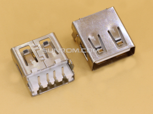 USB A-type Right Angle Male PCB Slot Flat Entry