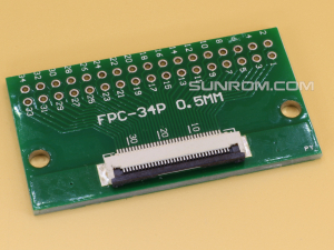 34P PCB with 0.5mm FFC Connector Soldered