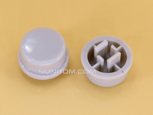 Gray Round Cap for Omron B3F Series Switches