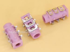 Stereo Socket - 3.5mm - SMD 6P - Pink