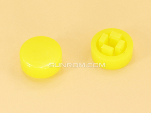Yellow Cap R8 Square Stem 2.4mm for Switches 6x6x7.3mm