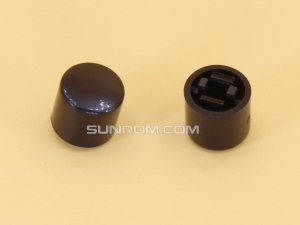 Black Cap R6.7 Square Stem 2.4mm for Switches 6x6x7.3mm