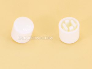 White Cap R6.7 Square Stem 2.4mm for Switches 6x6x7.3mm