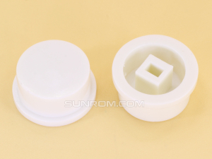 White Cap rectangle stem 3x2mm for Push Switches 5.8-7-8-8.5mm