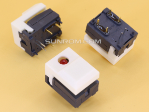 Key Switch 17x12.5mm White with LED Light