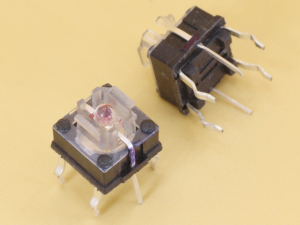 Switch 7x7x7mm TH with Red LED