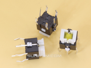 Switch 6x6x7.2mm White LED Through Hole