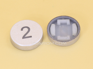 Number 2 Silver Cap R10 for Switch 6x6x7.2H LED