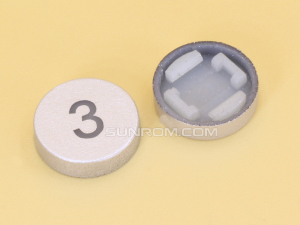 Number 3 Silver Cap R10 for Switch 6x6x7.2H LED