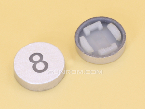 Number 8 Silver Cap R10 for Switch 6x6x7.2H LED