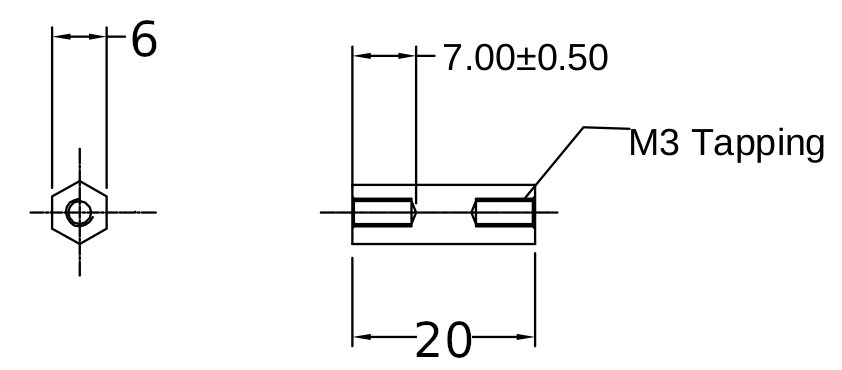 Plastic Hex Spacer M3 Thread x Length 9mm [6256] : Sunrom Electronics