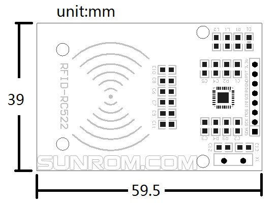 Mifare RFID Reader/Writer 13.56MHz RC522 SPI [3901] : Sunrom