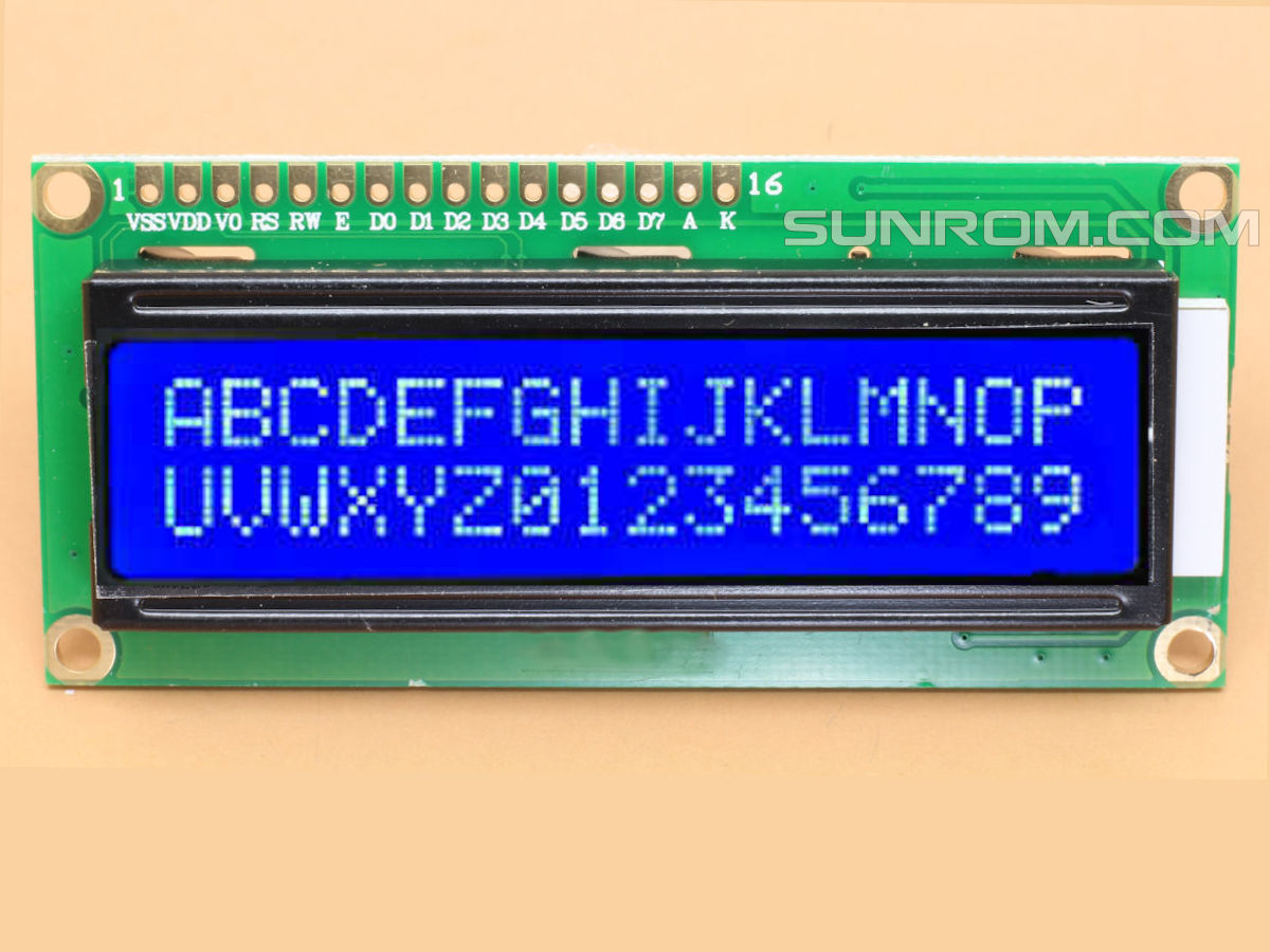 Blue 16x2 Display 3.3V : Sunrom Electronics