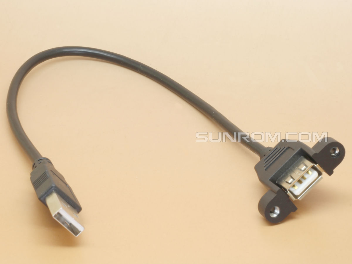 Micro B Round Panel Mount Extension Cable - 30cm